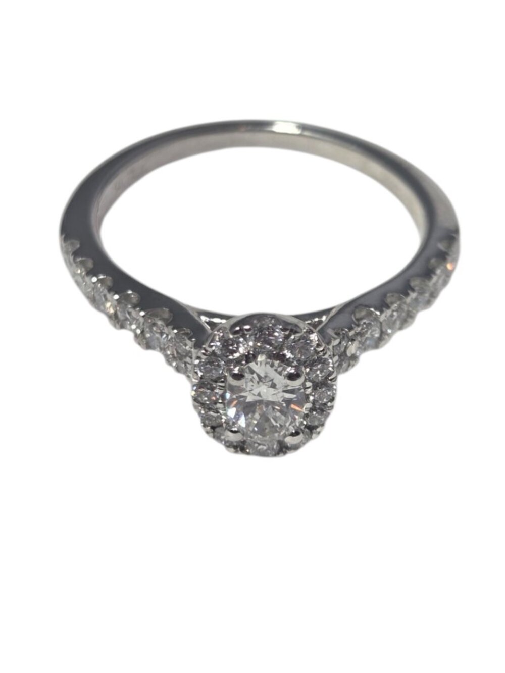 14K White Gold Lab-Created Diamond Ring Size 7 #25076